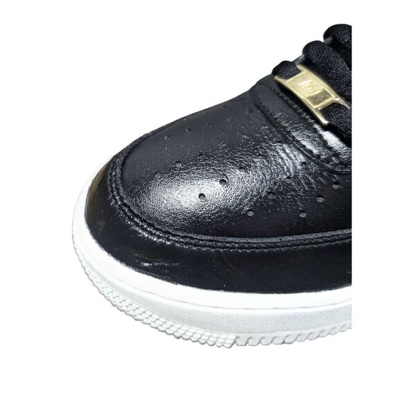 NIKE Air Force 1 Low 'Metallic Swoosh Black' Sneakers Size 9.5 - Picture 11 of 16